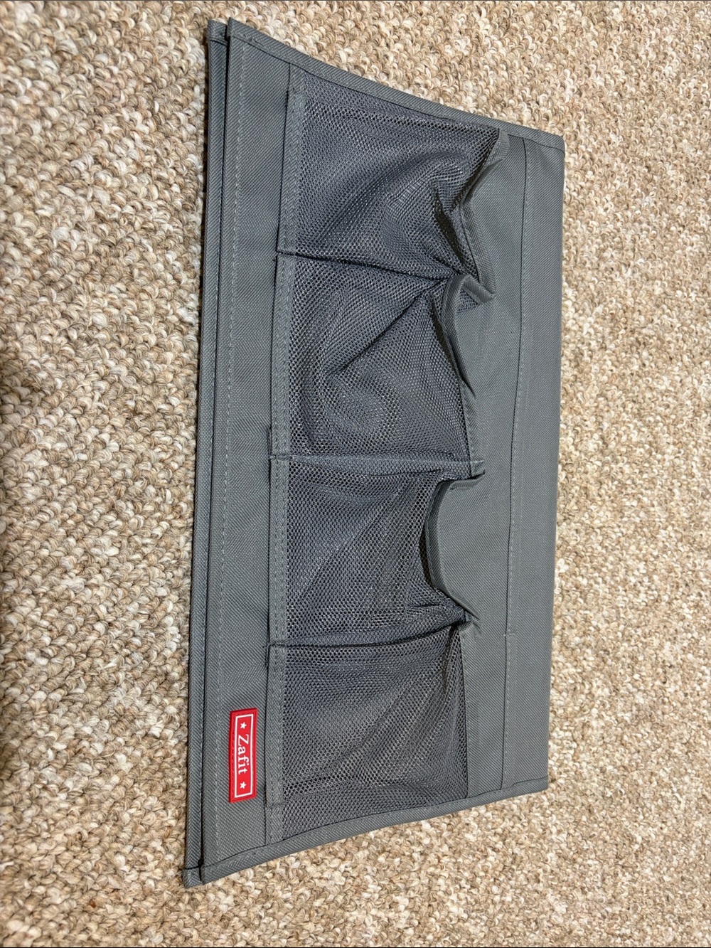Gray Mesh Pocket Organizer for bed